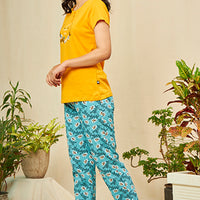 Relish Yellow Knitted Cotton T-Shirt - Pyjama