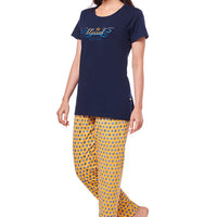 Bell Navy Knitted Cotton T-Shirt - Pyjama