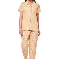 Corolla Yellow Knitted Cotton Shirt - Pyjama