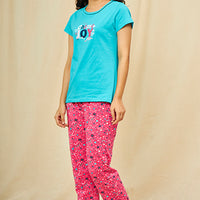Glee Green Knitted Cotton T-Shirt - Pyjama