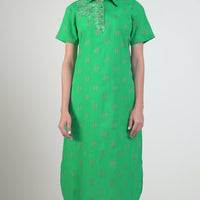 Emerald Unfold Green Cotton Dress