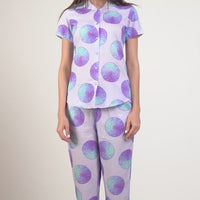 Unicon Skin Lilac Rayon Shirt - Pyjama Set