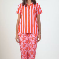 Chromic Love Red Rayon Shirt - Pyjama Set