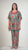 Siti Red Rayon Kaftan - Pyjama Set