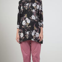 Candra Black Modal Long Top - Pyjama Set