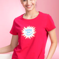 Smile And Pile Pink Rayon T-Shirt - Pyjama Set