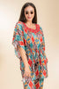 Siti Red Rayon Kaftan - Pyjama Set