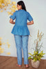 Greta Blue Cotton Shirt Pyjama Set