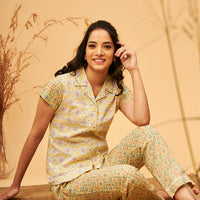 Maisie Yellow Cotton Shirt - Pyjama Set