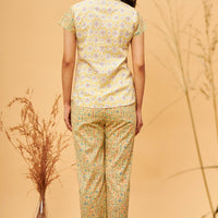 Maisie Yellow Cotton Shirt - Pyjama Set