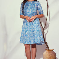 Lazulli Blue Cotton Dress