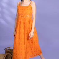 Paprika Interwine Orange Cotton Dress