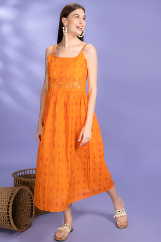Paprika Interwine Orange Cotton Dress