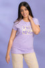 Resa Lilac Knitted Cotton  T-Shirt - Pyjama Set
