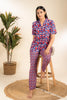 Duo Film Blue Rayon Shirt Pyjama Set