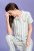 Love Streaks Green Rayon Shirt Pyjama Set