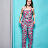 Smart Treats Pink Rayon Top With Pyjama And Shorts Set