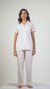 Chevron Stripes White Rayon Shirt - Pyjama Set