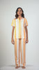 Stripy Ornate Peach Rayon Shirt - Pyjama Set